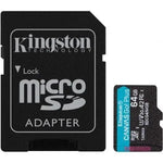 Tarjeta de Memoria Kingston CANVAS Go! Plus 64GB microSD XC con Adaptador/ Clase 10/ 200MBs - PixelPlaza