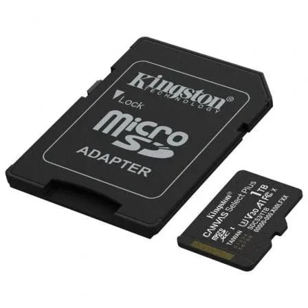 Tarjeta de Memoria Kingston CANVAS Select Plus 1TB microSD XC con Adaptador/ Clase 10/ 150MBs - PixelPlaza