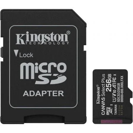 Tarjeta de Memoria Kingston CANVAS Select Plus 256GB microSD XC con Adaptador/ Clase 10/ 150MBs - PixelPlaza