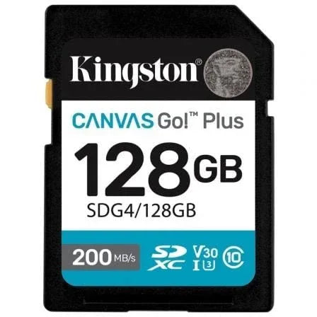 Tarjeta de Memoria Kingston CANVAS Go! Plus 128GB SD XC/ Clase 10/ 200MBs - PixelPlaza