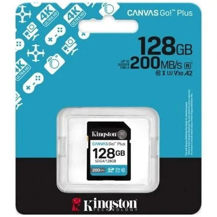Tarjeta de Memoria Kingston CANVAS Go! Plus 128GB SD XC/ Clase 10/ 200MBs - PixelPlaza