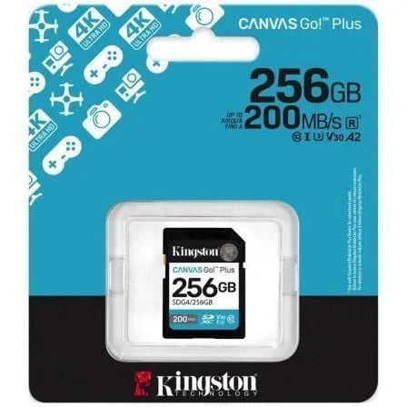 Tarjeta de Memoria Kingston CANVAS Go! Plus 256GB SD XC/ Clase 10/ 200MBs - PixelPlaza