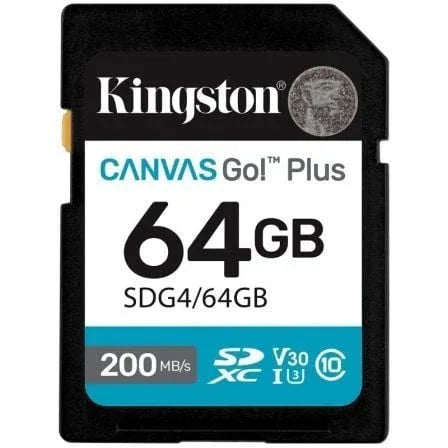 Tarjeta de Memoria Kingston CANVAS Go! Plus 64GB SD XC/ Clase 10/ 200MBs - PixelPlaza