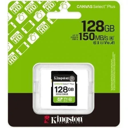 Tarjeta de Memoria Kingston CANVAS Select Plus 128GB SD XC/ Clase 10/ 150MBs - PixelPlaza