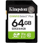 Tarjeta de Memoria Kingston CANVAS Select Plus 64GB SD XC/ Clase 10/ 100MBs - PixelPlaza