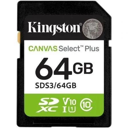 Tarjeta de Memoria Kingston CANVAS Select Plus 64GB SD XC/ Clase 10/ 100MBs - PixelPlaza