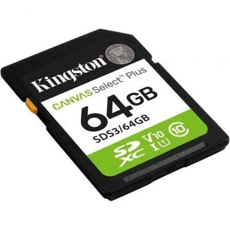 Tarjeta de Memoria Kingston CANVAS Select Plus 64GB SD XC/ Clase 10/ 100MBs - PixelPlaza