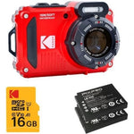 Pack Cámara Digital Kodak Pixpro WPZ2RD6 + 2 Baterías + 1 MicroSD/ 16MP/ Zoom Óptico 4x/ Rojo - PixelPlaza