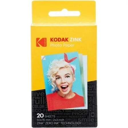 Papel Fotográfico para Cámara Printomatic y STEP Touch Kodak Zink/ 2"x3"/ 20g/ 20 Hojas - PixelPlaza