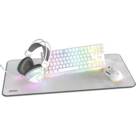 Pack Gaming Krom Klass/ Teclado RGB + Ratón Óptico RGB + Alfombrilla + Auriculares RGB - PixelPlaza