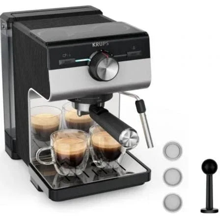 Cafetera Expreso Krups Authentic+ XP384E10/ 1450W/ 15 Bares/ Plateada - PixelPlaza