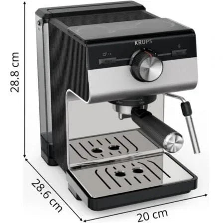 Cafetera Expreso Krups Authentic+ XP384E10/ 1450W/ 15 Bares/ Plateada - PixelPlaza