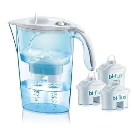 Pack Jarra Filtrante Laica Stream Line/ 2.3L/ Blanca/ Jarra + 3 Filtros BI-FLUX - PixelPlaza