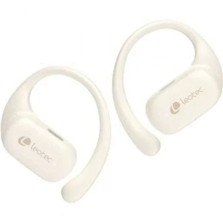 Auriculares Deportivos Bluetooth Leotec Open Air Zenith Sport con estuche de carga/ Autonomía 6.5h/ Beige - PixelPlaza