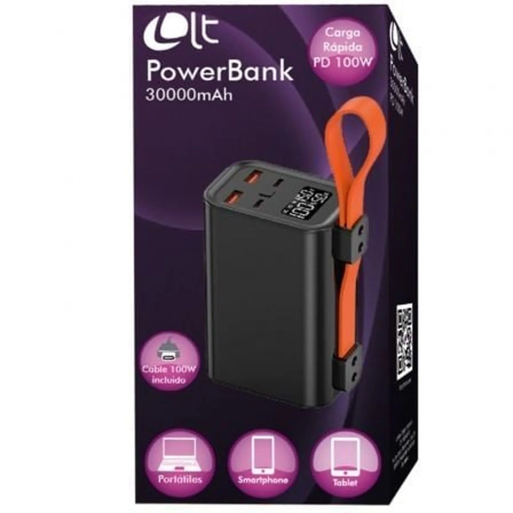 Batería Externa/Powerbank Leotec PowerBank 30000mAh PD/ 100W/ Compatible con Portátiles - PixelPlaza