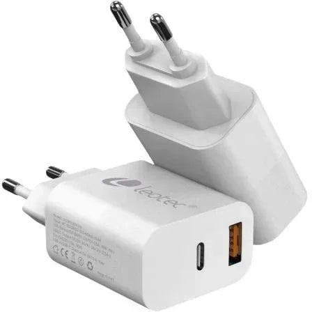 Cargador de Pared GaN Leotec LECSPH30W2W/ 1xUSB Tipo-C/ 1xUSB/ 30W - PixelPlaza