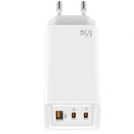 Cargador de Pared GaN Leotec LECSPH65W3W/ 2xUSB Tipo-C/ 1xUSB/ 65W - PixelPlaza