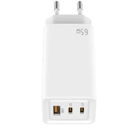 Cargador de Pared GaN Leotec LECSPH65W3W/ 2xUSB Tipo-C/ 1xUSB/ 65W - PixelPlaza