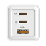 Cargador de Pared GaN Leotec LECSPH65W3W/ 2xUSB Tipo-C/ 1xUSB/ 65W - PixelPlaza