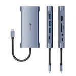 Docking USB Tipo-C Leotec LEDS01/ 3xUSB/ 2xUSB Tipo-C/ 1xUSB Tipo-C PD/ 1xHDMI 4K/ 1xVGA/ 1xRJ45/ 1xAudio/ 1xLector Tarjetas SD y MicroSD/ Gris - PixelPlaza