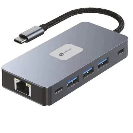 Docking USB Tipo-C Leotec LEDS02/ 3xUSB/ 1xUSB Tipo-C/ 1xUSB Tipo-C PD/ 2xHDMI 4K/ 1xRJ45/ 1xLector Tarjetas SD y MicroSD/ Gris - PixelPlaza