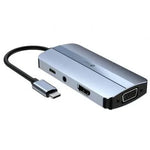 Docking USB Tipo-C Leotec LEDS04/ 2xUSB/ 1xUSB Tipo-C/ 1xUSB Tipo-C PD/ 1xHDMI 4K/ 1xVGA/ 1xAudio/ Azul - PixelPlaza
