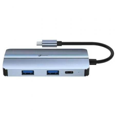 Docking USB Tipo-C Leotec LEDS04/ 2xUSB/ 1xUSB Tipo-C/ 1xUSB Tipo-C PD/ 1xHDMI 4K/ 1xVGA/ 1xAudio/ Azul - PixelPlaza