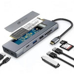 Docking USB Tipo-C Leotec LEDS07/ Ranura SSD M.2/ 2xUSB/ 1xUSB Tipo-C/ 1xHDMI 4K/ 1xLector Tarjetas SD y MicroSD/ 1xUSB Tipo-C PD - PixelPlaza