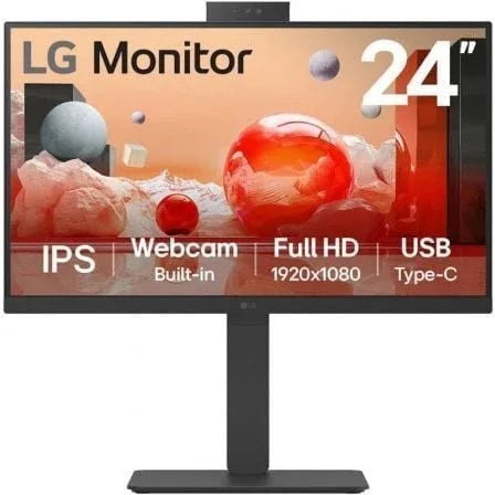 Monitor Profesional LG 24BA850-B 23.8"/ Full HD/ Webcam/ Multimedia/ Negro - PixelPlaza