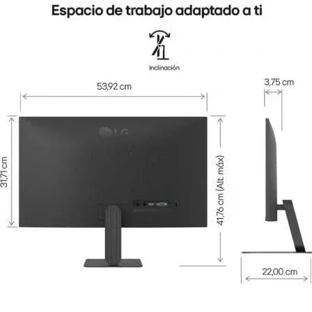 Monitor LG 24U411A-B 23.8"/ Full HD/ Negro - PixelPlaza