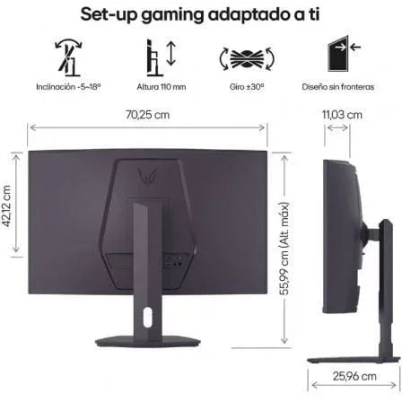 Monitor Gaming Curvo LG UltraGear 32G600A-B 31.5"/ QHD/ 1ms/ 180Hz/ VA/ Regulable en altura/ Negro - PixelPlaza