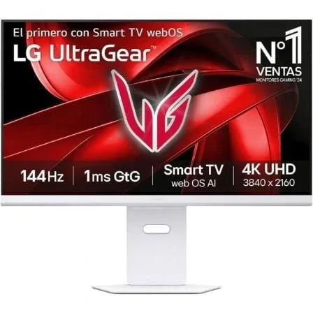 Smart Monitor Gaming LG UltraGear 32G810SA-W 32"/ 4K/ Multimedia/ 1ms/ 144Hz/ IPS/ Regulable en altura/ Smart TV/ Blanco - PixelPlaza