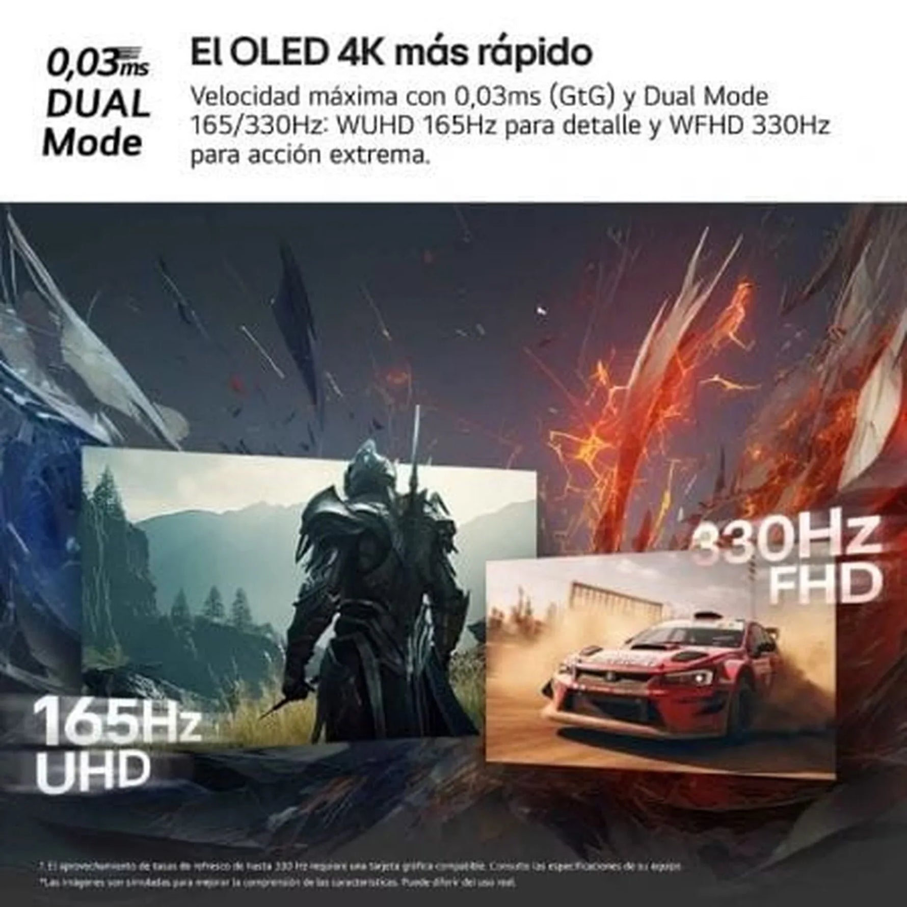 Monitor Gaming Ultrapanorámico LG UltraGear 32GX850A-B 32"/ 4K/ 0.03ms/ 330Hz/ OLED/ Regulable en Altura/ Negro - PixelPlaza