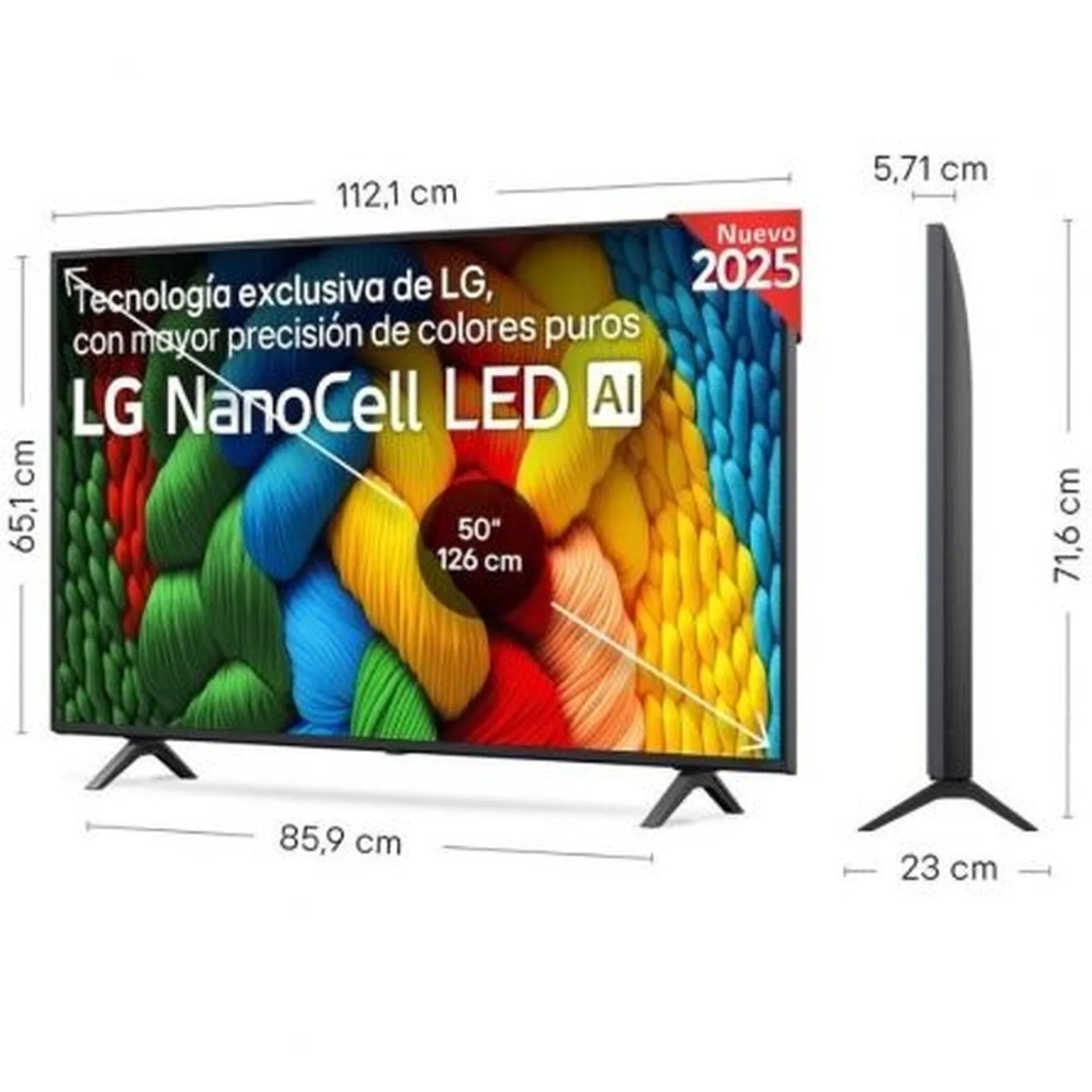 Televisor LG NanoCell 50NANO80A6B 50"/ Ultra HD 4K/ Smart TV/ WiFi - PixelPlaza