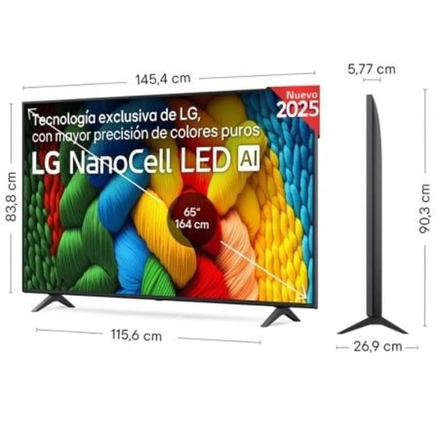 Televisor LG NanoCell 65NANO80A6B 65"/ Ultra HD 4K/ Smart TV/ WiFi - PixelPlaza