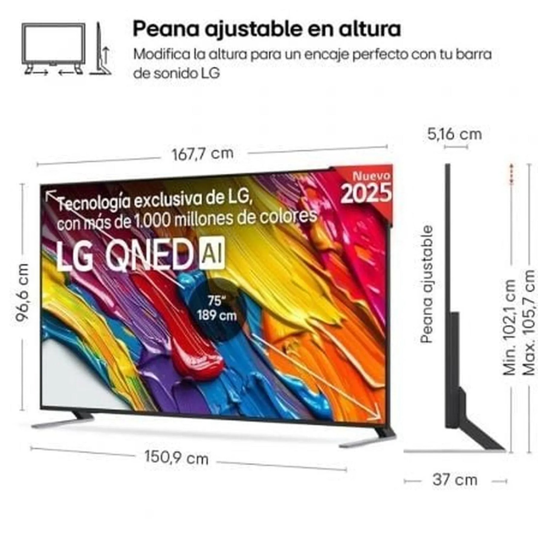 Televisor LG QNED 75QNED84A6C 75"/ Ultra HD 4K/ Smart TV/ WiFi - PixelPlaza