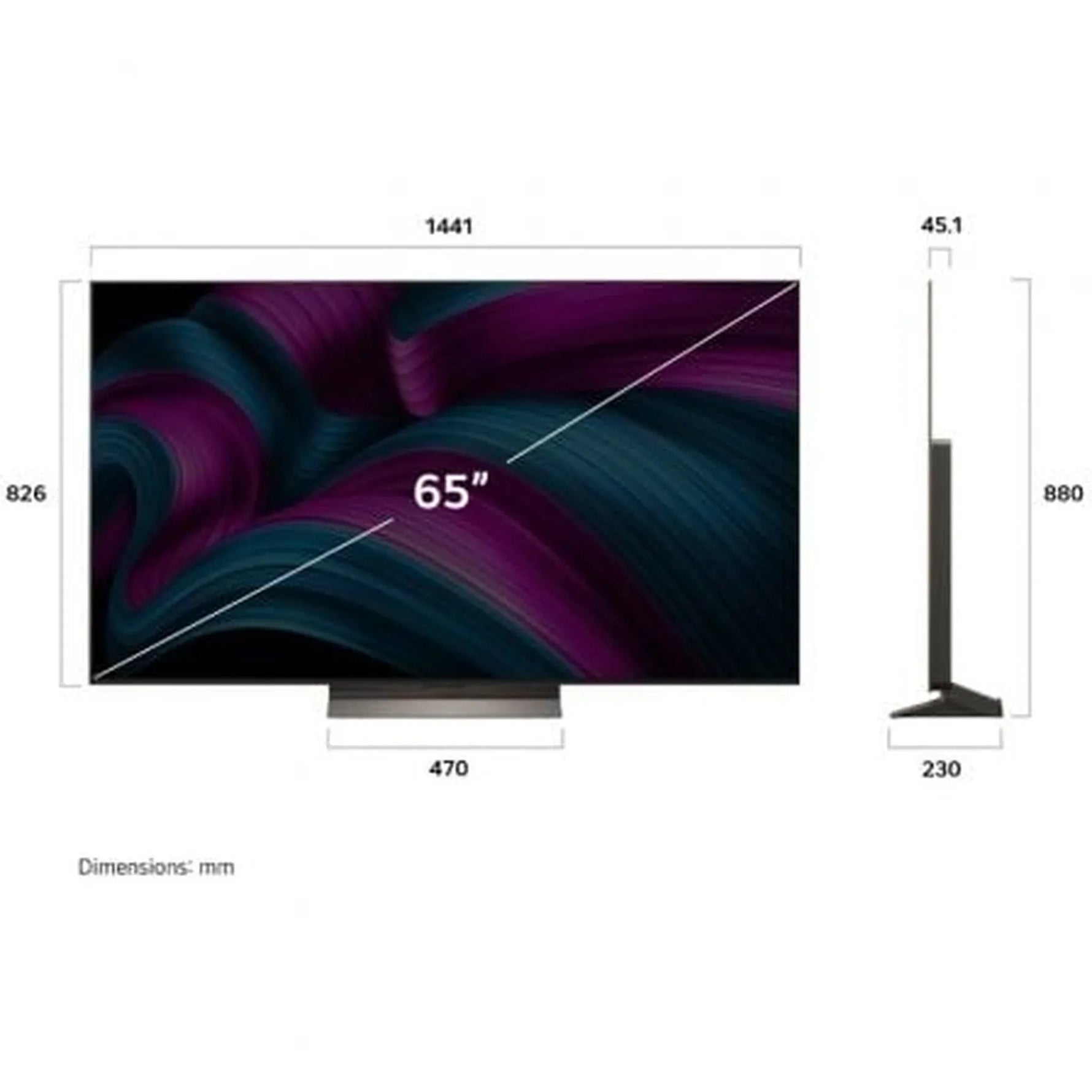 Televisor LG OLED Evo AI C5 OLED65C56LB 65"/ Ultra HD 4K/ Smart TV/ WiFi - PixelPlaza