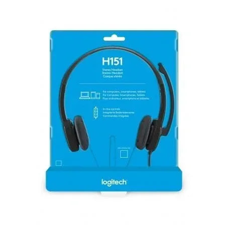 Auriculares Logitech H151/ con Micrófono/ Jack 3.5/ Negros - PixelPlaza