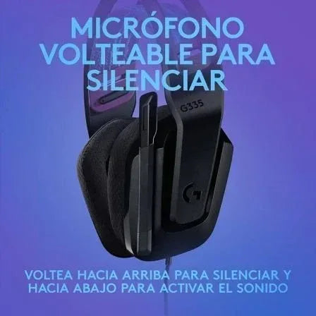 Auriculares Gaming con Micrófono Logitech G335/ Jack 3.5/ Negros - PixelPlaza