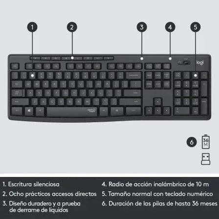 Teclado y Ratón Inalámbricos Logitech Silent Touch MK295/ Grafito - PixelPlaza