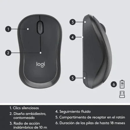 Teclado y Ratón Inalámbricos Logitech Silent Touch MK295/ Grafito - PixelPlaza