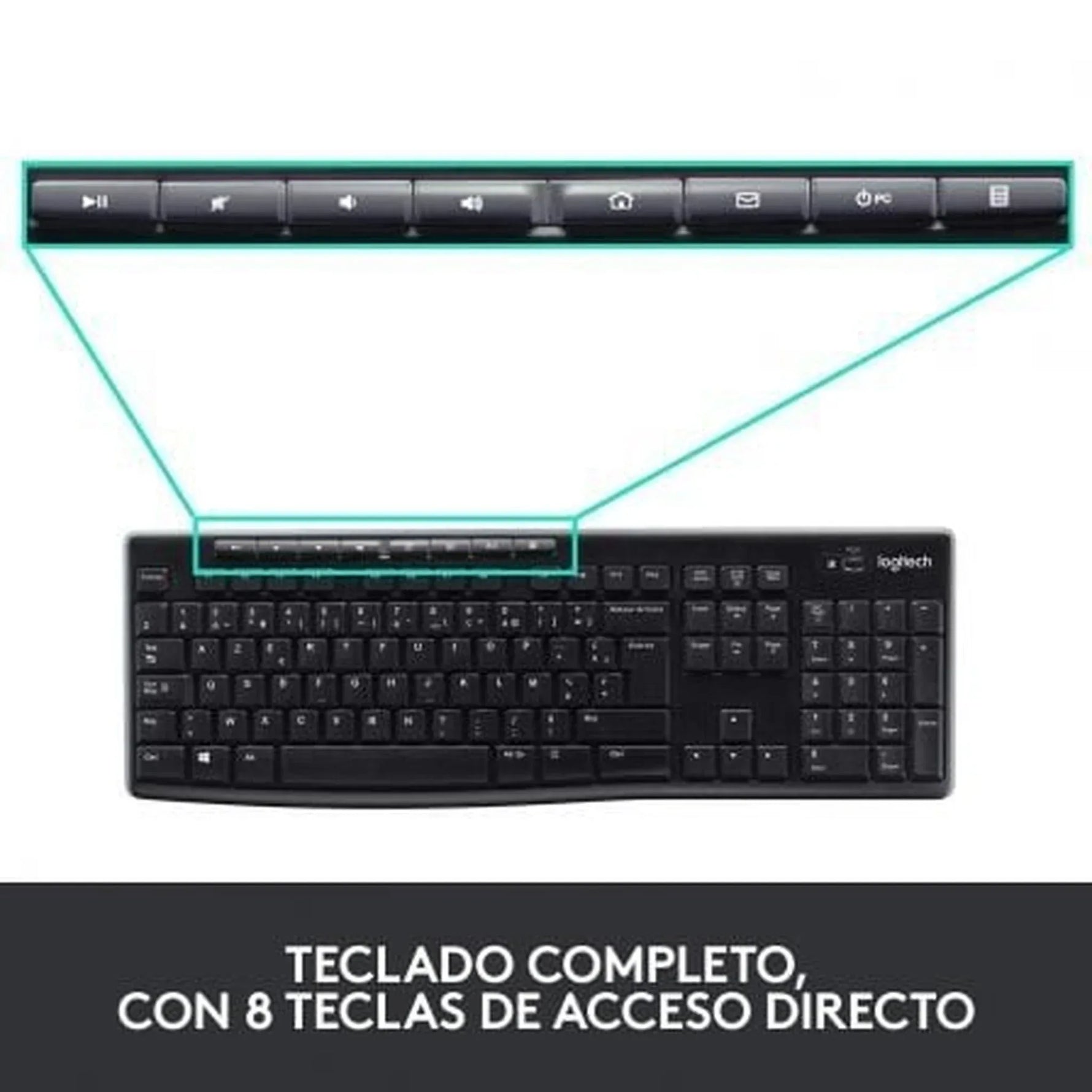 Teclado y Ratón Inalámbricos Logitech Wireless Combo MK270 - PixelPlaza