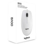 Ratón Logitech B100/ Hasta 800 DPI/ Blanco - PixelPlaza