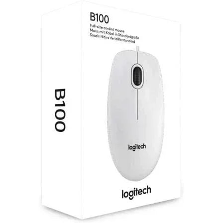 Ratón Logitech B100/ Hasta 800 DPI/ Blanco - PixelPlaza