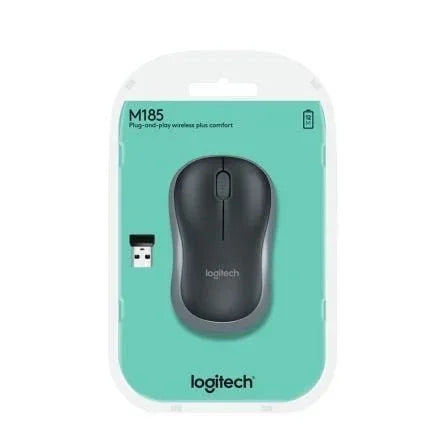 Ratón Inalámbrico Logitech M185/ Hasta 1000 DPI/ Gris - PixelPlaza
