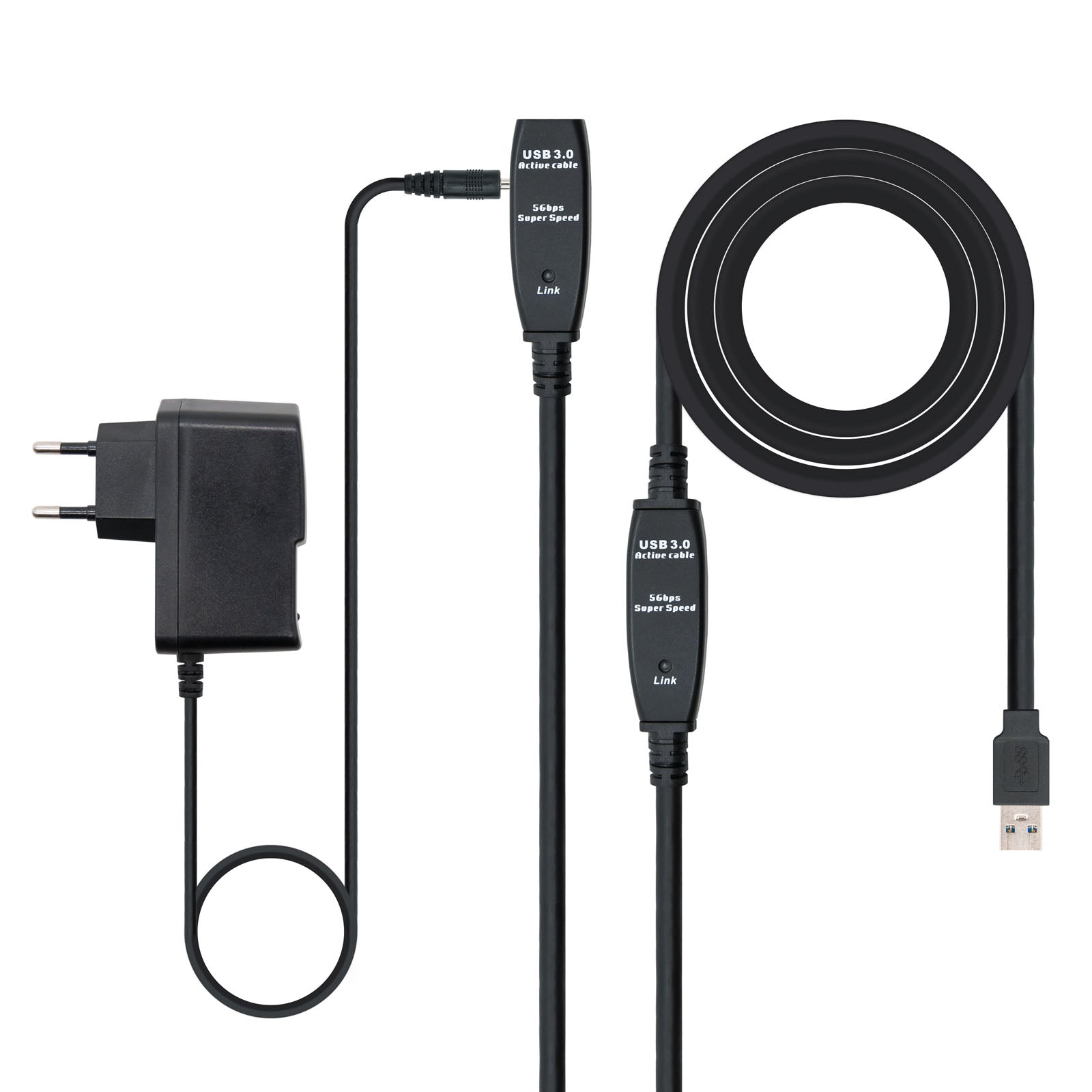 Cable Nanocable prolongador alargador USB 3.0 con amplificador tipo a - m · a - h 10m.