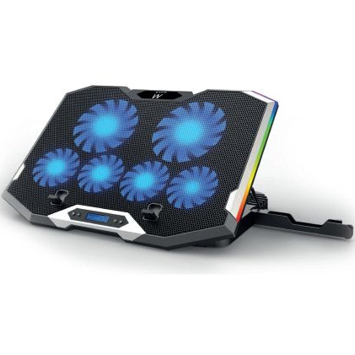 Soporte - base refrigeración para ordenador portátil Ewent ew1260 · 6 ventiladores · hub 2 puertos · RGB · hasta 17 pulgadas
