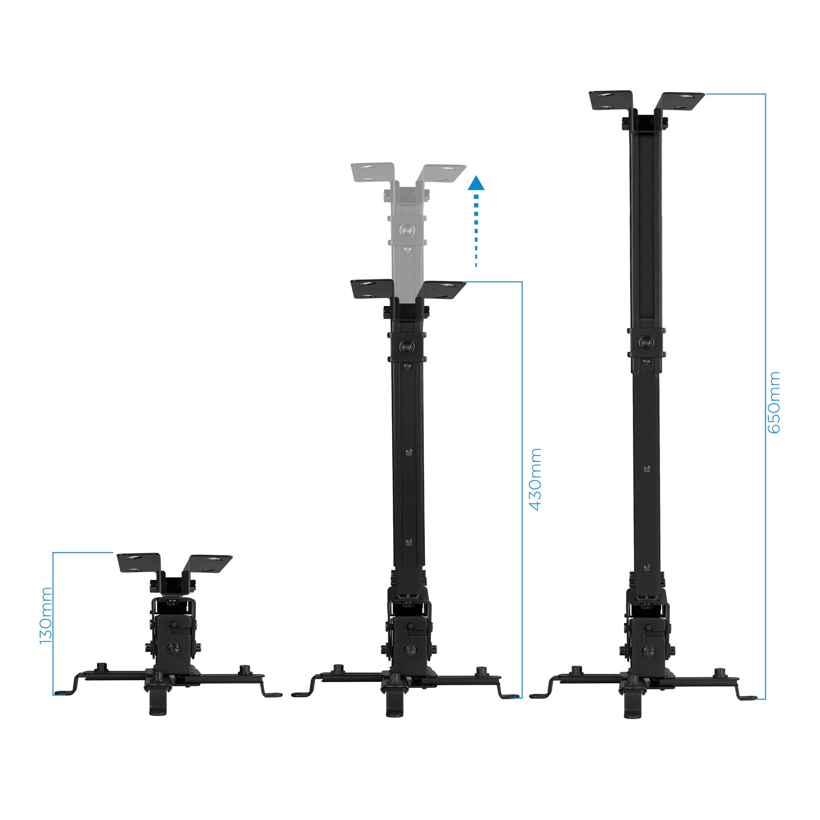 Soporte de proyector de techo tooq  pj2012t - b negro  distancia 130 - 650 mm.