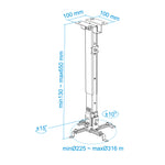 Soporte de proyector de techo tooq  pj2012t - b negro  distancia 130 - 650 mm.