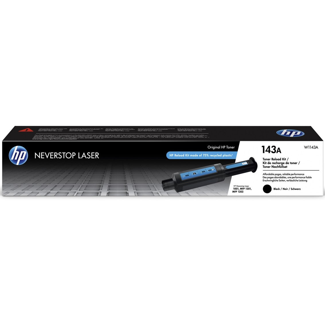 Kit recarga toner original HP neverstop 143a negro